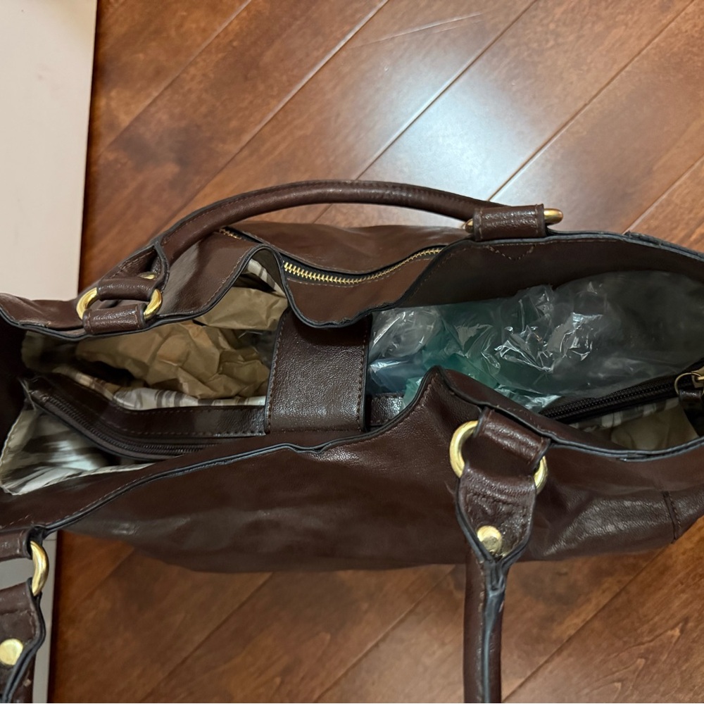 Dark Brown Slouchy Hobo-Style Tote Bag - Picture 3 of 8